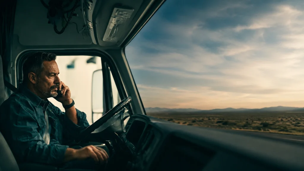 Truck driver in the cab — apply to SA Trucking