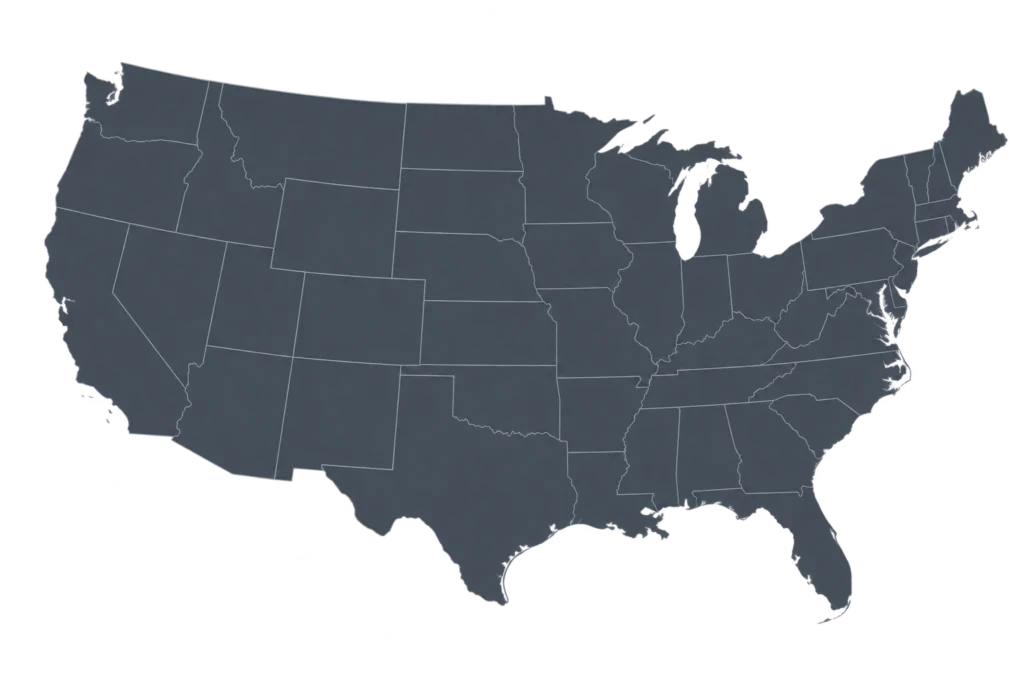 Map showing SA Trucking routes across the United States.