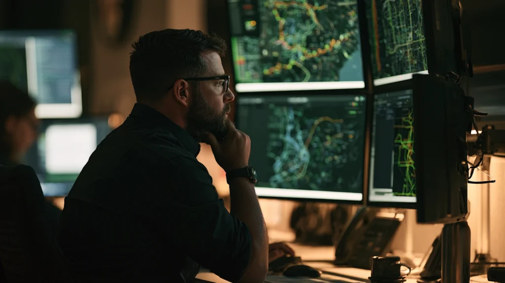 SA Trucking dispatcher monitoring routes