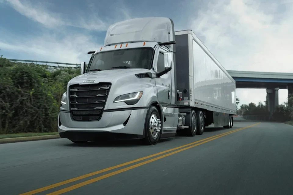 Freightliner Cascadia truck on the road