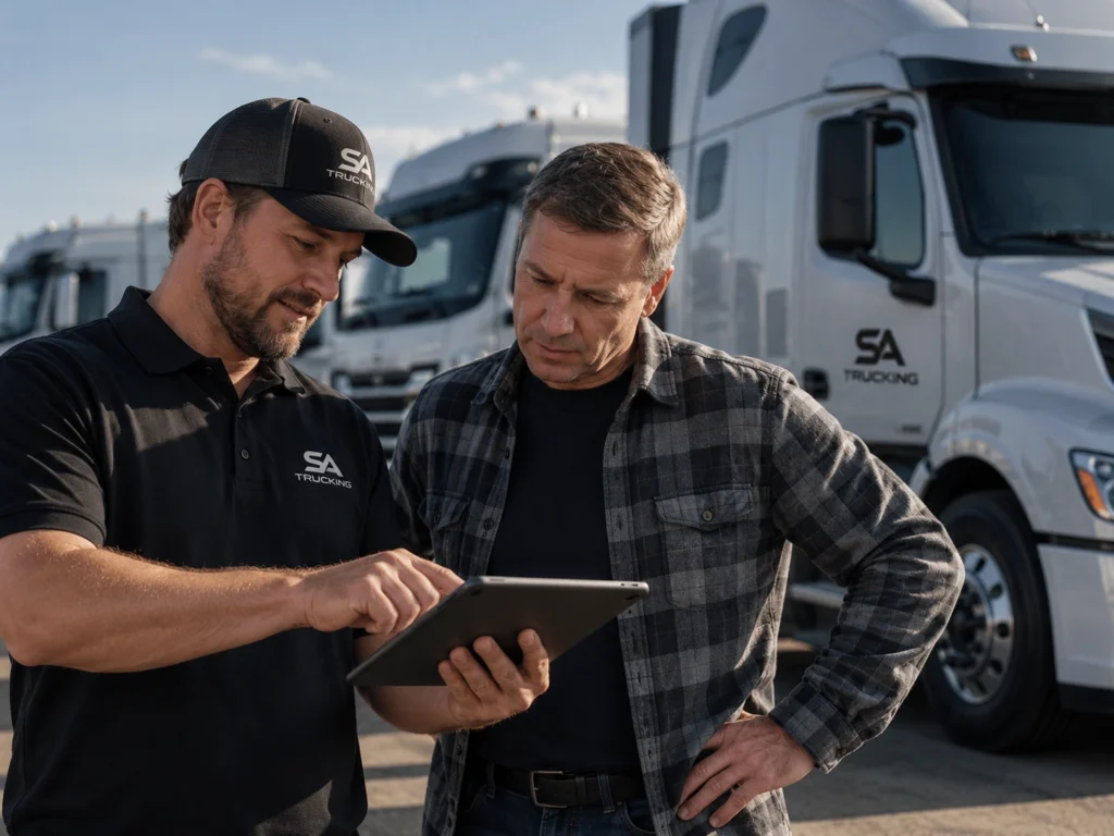 SA Trucking team reviewing a driver’s documents