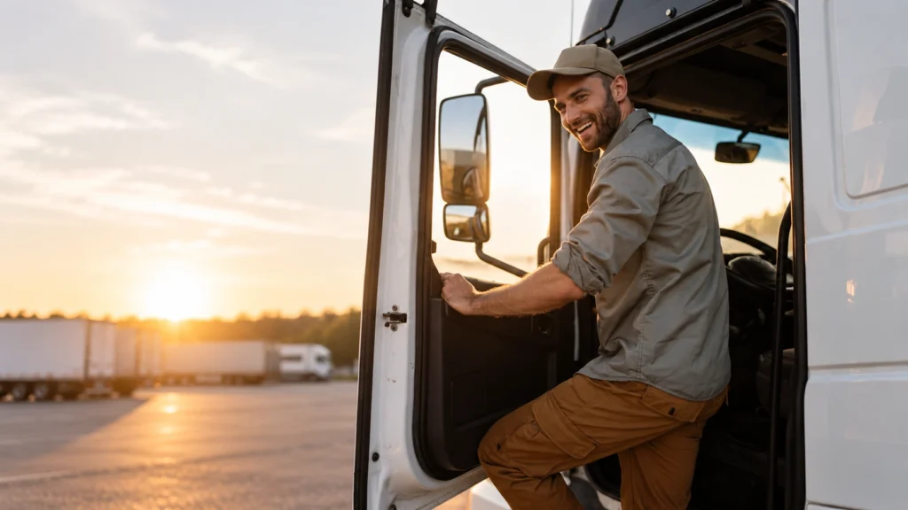 Owner-operator stepping into his own truck